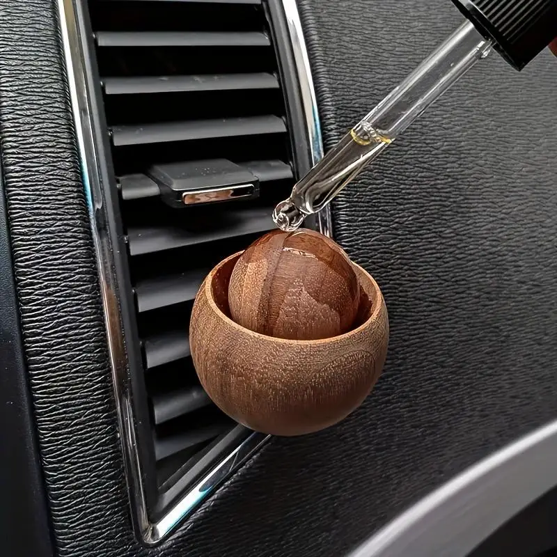 Spherical Wooden Essential Oil Diffuser - Elegant Natural Fragrance Decor