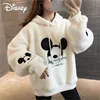 Disney Cute Mickey Minnie Mouse Hoodies Women Autumn Winter Pullover Tops Cartoons Femme Plus Velvet Clothes 1