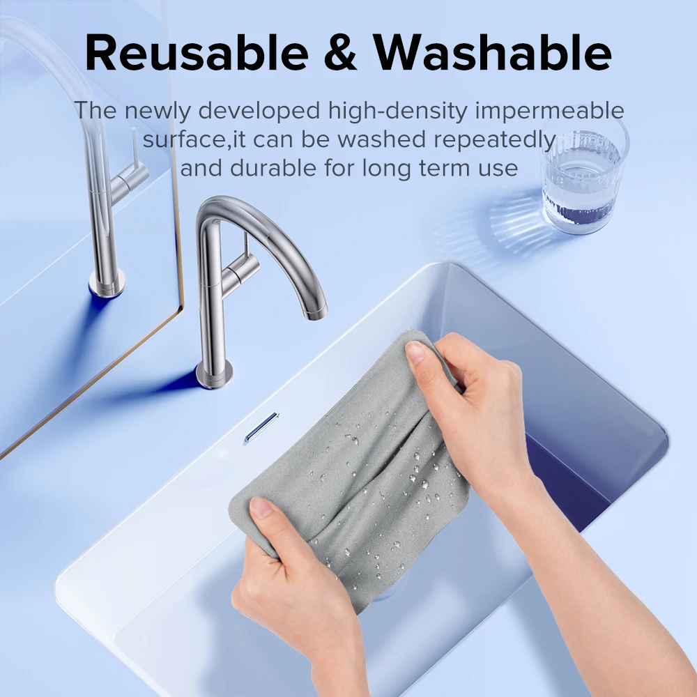 LLANO Upgraded Polishing Cloth Set Efficient Cleaning Reusable Washable for Lens Phone Glasses TV Tablet Laptop 4