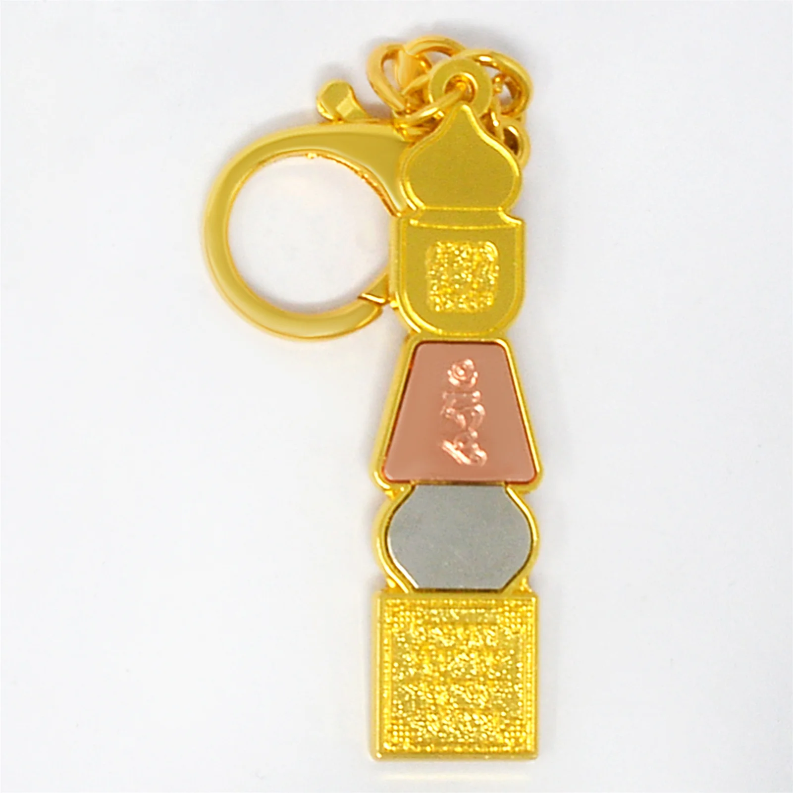Feng Shui White Umbrella Goddess Pagoda Peace ＆ Luck Amulet Keychain Protect Traditional Keyring 6