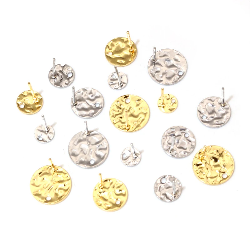 20pcs 6/8/10/12mm 316 Edelstahl Gold Überzogene Pin Ergebnisse Stud Ohrring Mit loch Stecker Für DIY Schmuck, Die Entdeckungen
