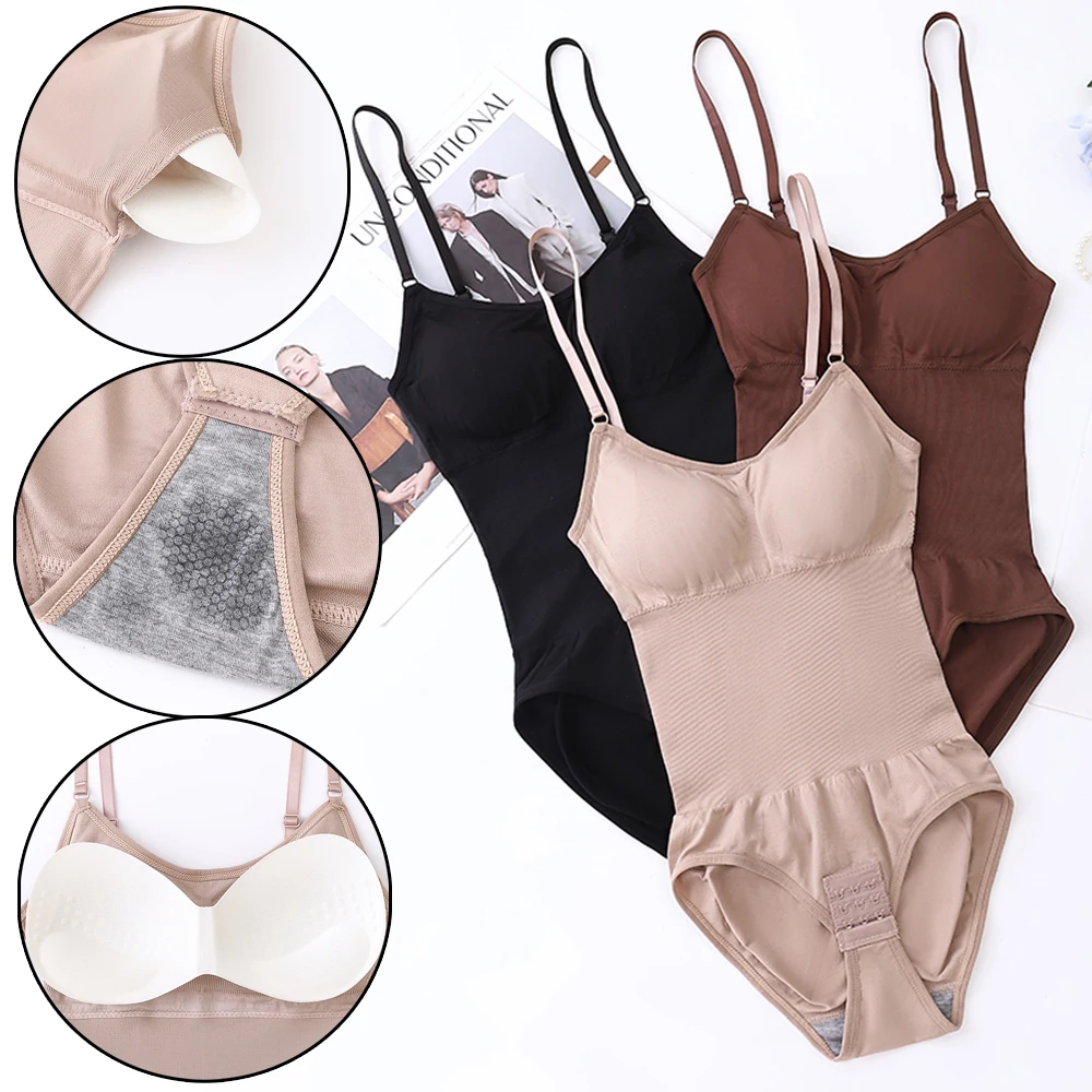 Shapewear Bodysuit For Tummy Control Women Hooks Crotch Body Shaper Stree Jumpsuit With Bras Abdomen Control_voghion.com