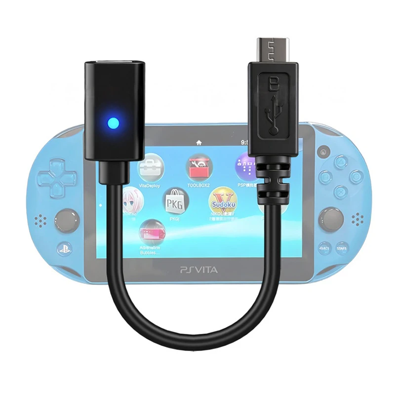 PS Vita 2000 컨트롤러용 USB C 케이블 충전 어댑터 타입 C LED 변환 코드 플레이스테이션 게임 콘솔 전원선