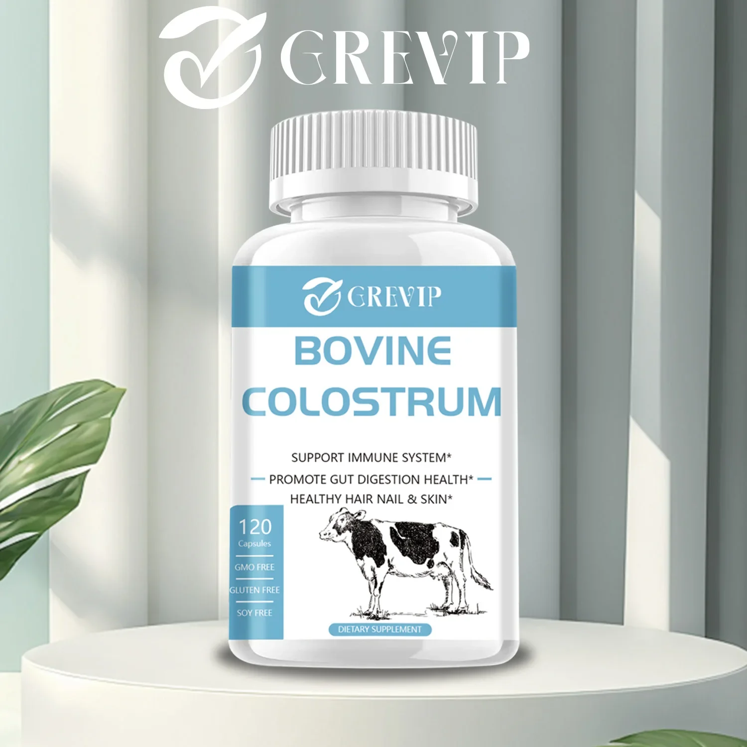Bovine Colostrum Supplement Digestive Support Promotes Alopecia Growth Skin and Nail Health