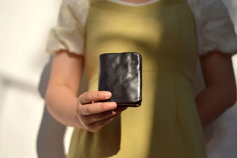 Aetoo Leder kleine Brieftasche Männer und Frauen kurze Geld klammer Schicht Rindsleder Münz geldbörse Vintage tun alte große Kapazität Reiß verschluss wal – Detail 2