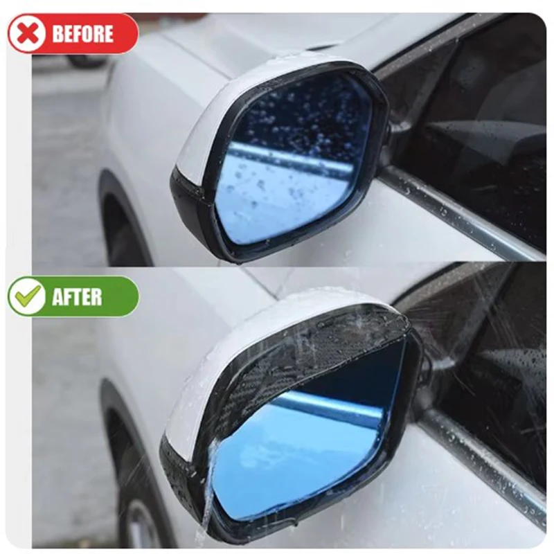 2pcs Car Rearview Mirror Rain Shield Rain Eyebrow Rain Cover Universal Carbon Fiber Rear View Side Mirror Rain Eyebrow Shield