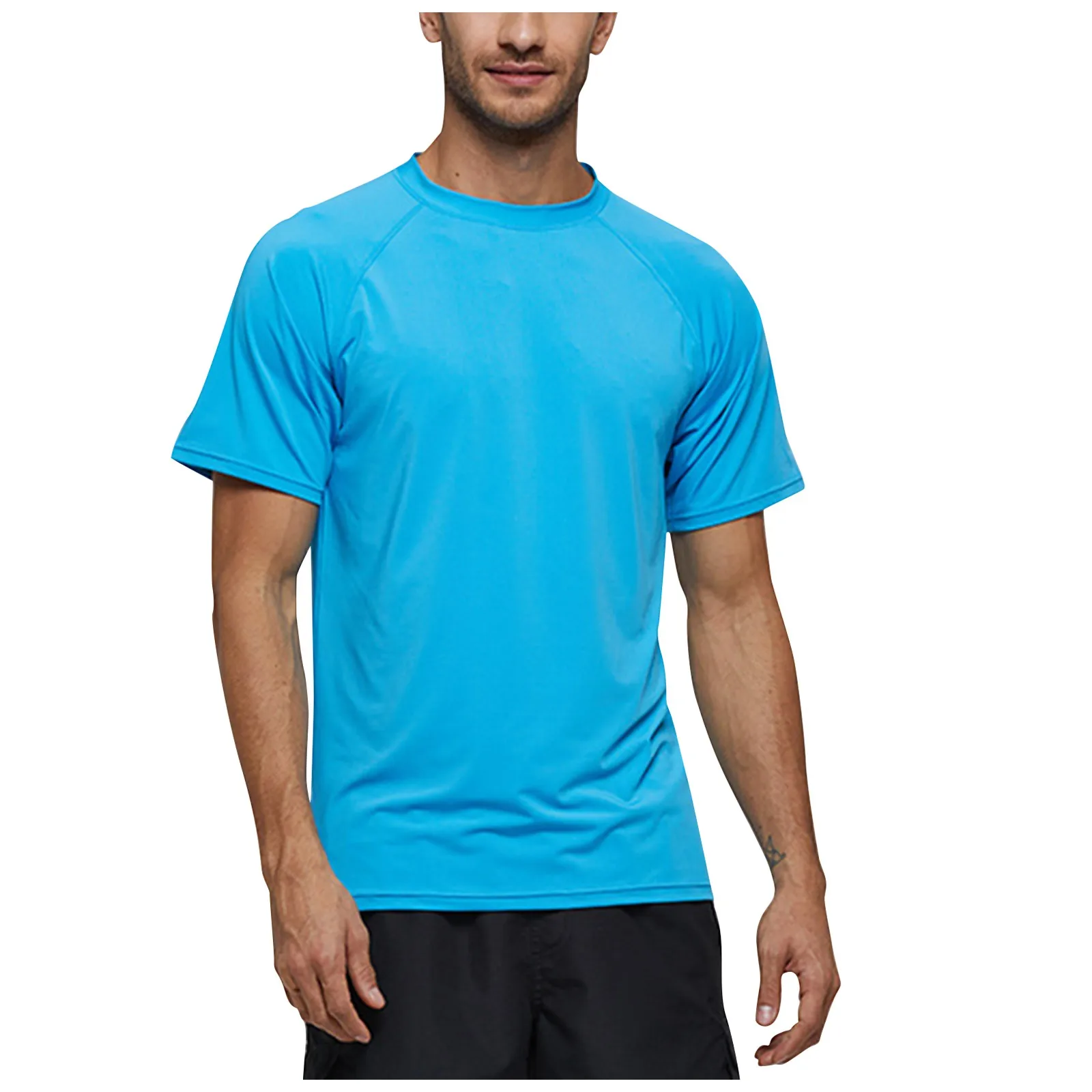 Rash Guard Surfing Swimsuit Men&rsquo;s Surf Swimsuit Rash Guard Short Sleeve T-shirts Sun UV Protection Surfing Suit Diving Swimming Beach Tight Shirts Rashguard