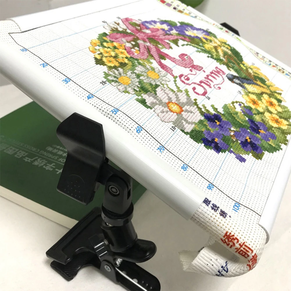 Cross Stitch Clip Clamp Non-slip Table Edge Embroidery Clip Adjustable Embroidery 360 Rotation Metal Camera Holder 2pcs embroidery clip