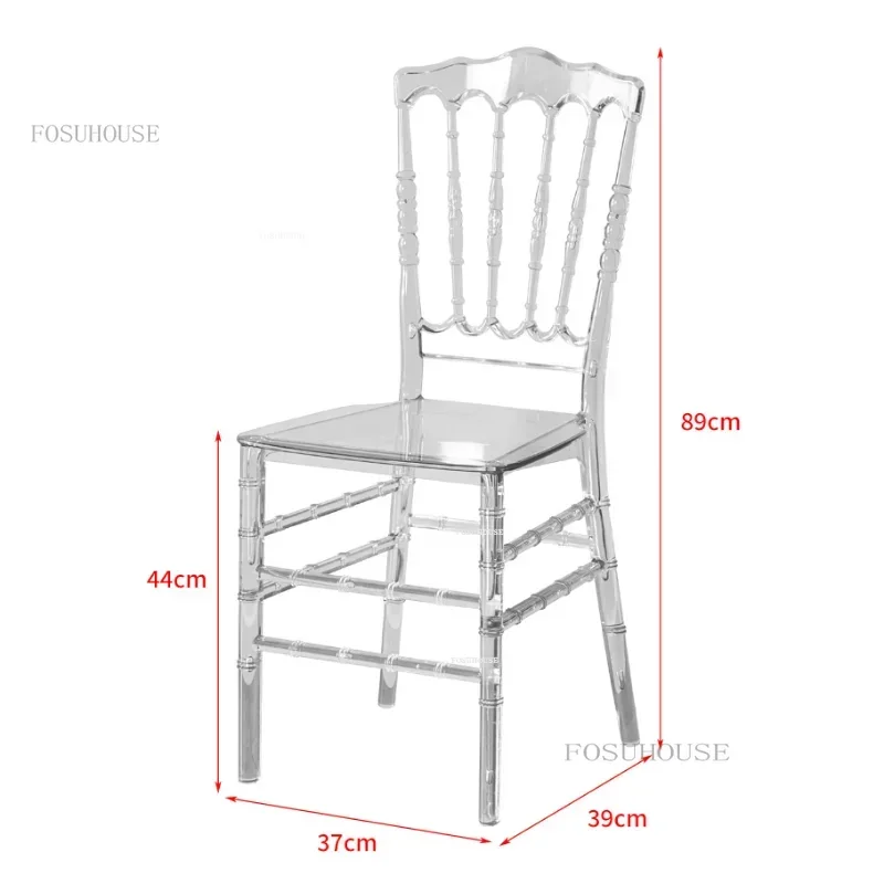 Crystal Hotel Dining Chair Outdoor Wedding Chair Banquet Transparent Leisure Back Hotel Chairs for Events Commercial Furniture X