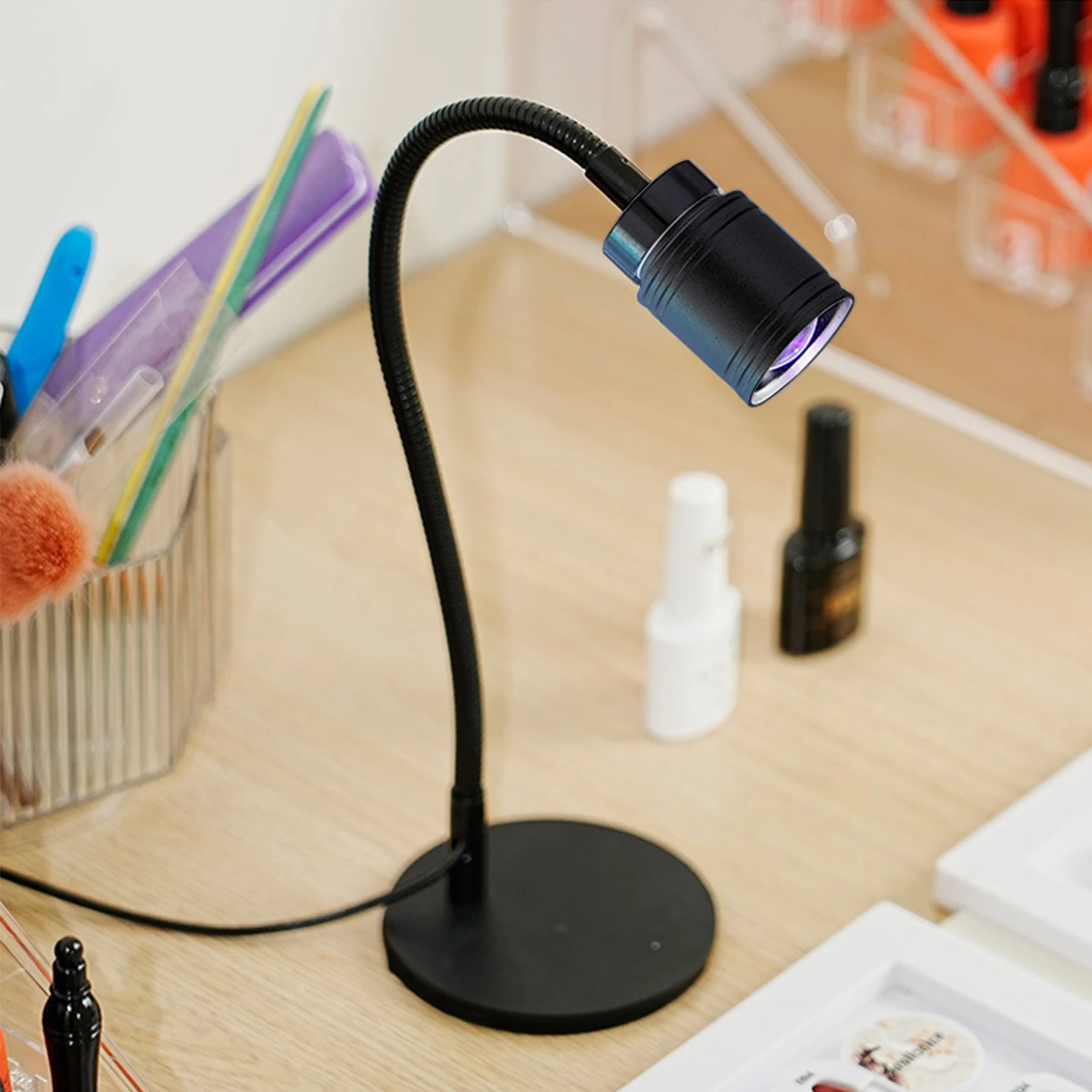 UV LED 네일 램프 360도 회전 가능한 구즈넥 네일 플래시 큐어 램프 핸즈..