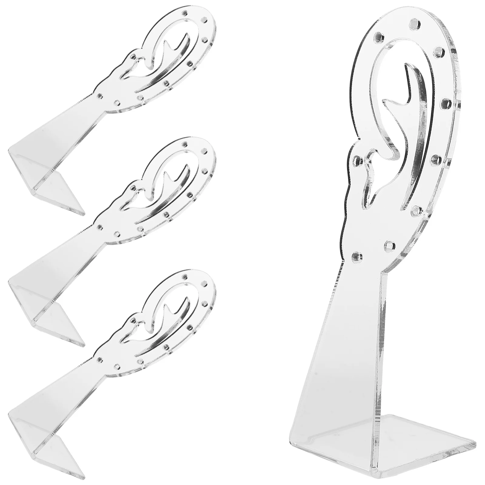 

4 Pcs Ear-shaped Jewelry Rack Holder Organizer Stand Earring Acrylic Display Show Storage Box