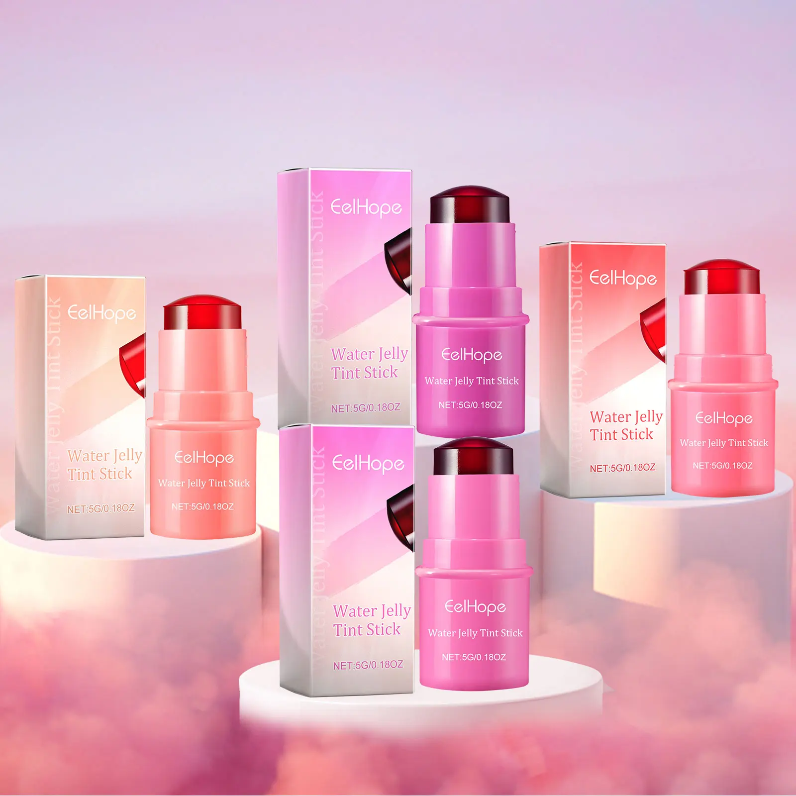 3-in-1 Milk Jelly Tint Facial Blusher Wand Moisturize Lasting Brightening Matte Rouge Cheek Contour Lipstick Stick Beauty Makeup