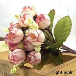 Elegant Silk Rose Bouquet - 15 Blooms for Home Decor, Weddings, and Gifts (Beige)