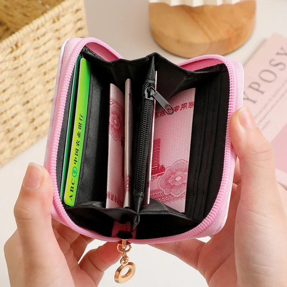 PU Leather Girls Wallet Cute Cartoon Zipper Card Holder Mini Clutch Wallet Key Chain Coin Purse Kids Gifts Stationary 4