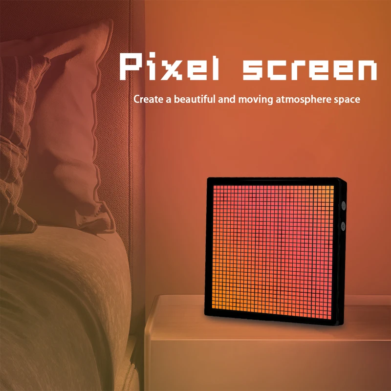 LED 픽셀 디스플레이 앱 제어 프로그래밍 가능한 야간 조명, DIY 텍스트 패턴 애니메이션, 홈 장식, 침실, 게임 룸, 바