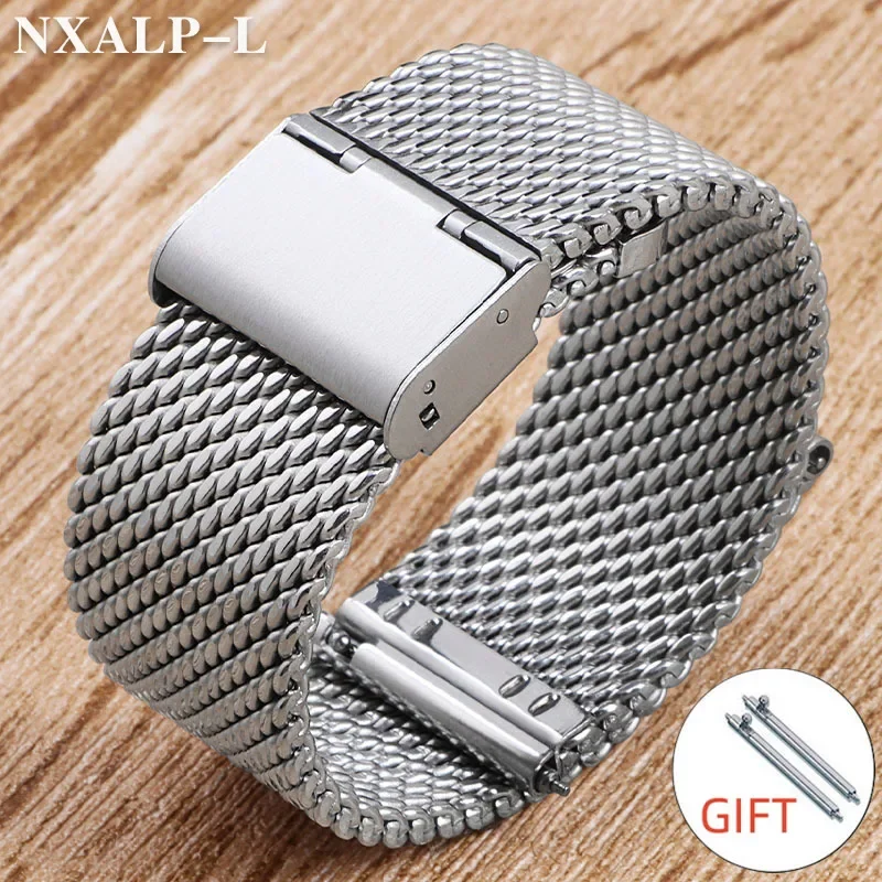 Elegant Milanese Mesh Stainless Steel Watch Band Bracelet - Multiple Sizes Available