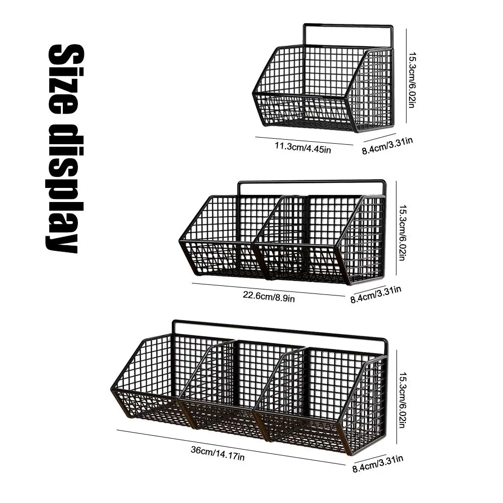 Hanging Storage Basket Kitchen Fruit Vegetable Plates Dishes Tray Non Perforated Grocery Holder Kitchen Wall Mount Storage Rack