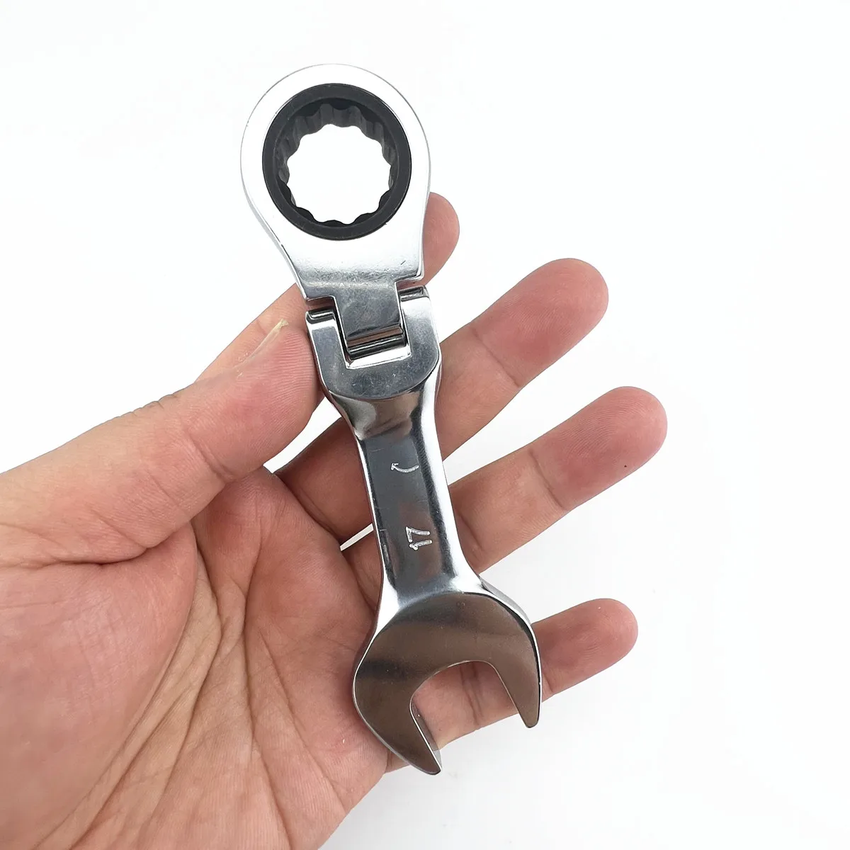 Mini short handle ratchet wrench with movable head, quick dual-purpose open end wrench, hardware tool, labor-saving wrench 5