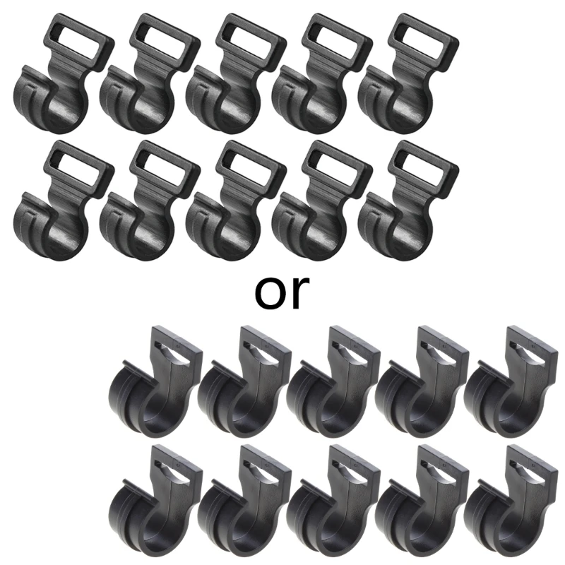 

yunyun 10 Pcs Plastic Camping Tent Pole Hooks Buckle Awning Tent Hanger Buckles