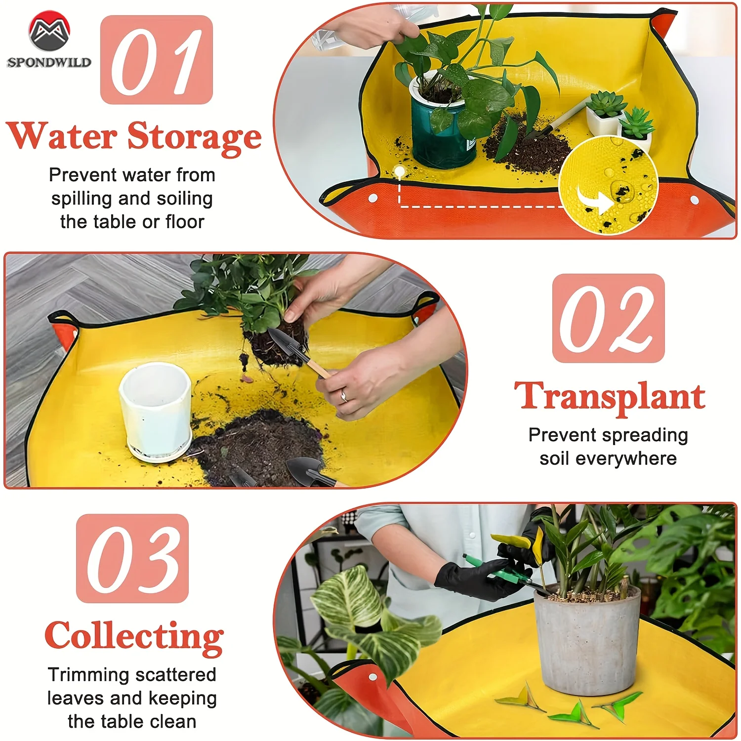 Foldable Waterproof Planting Mat Set - Reusable Gardening and Potting Pad