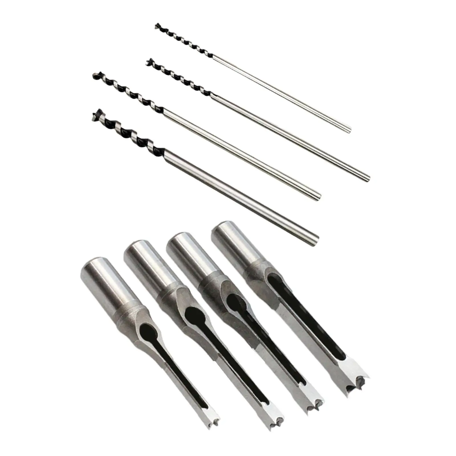 

4Pcs Square Hole Drill Bits Mortising Chisel for Hole Opening Drilling Tools HSS Durable Hole Drill Bit Power Tool