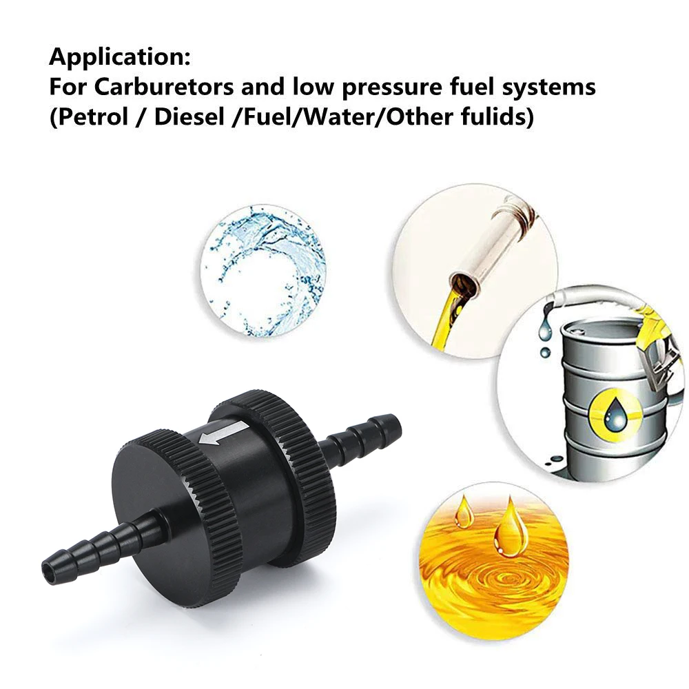 Check Valve 6 Size 4MM / 6MM / 8MM 10MM 12MM 14MM Non Return One Way Fuel Check Valve Aluminum Alloy Petrol Diesel check valve