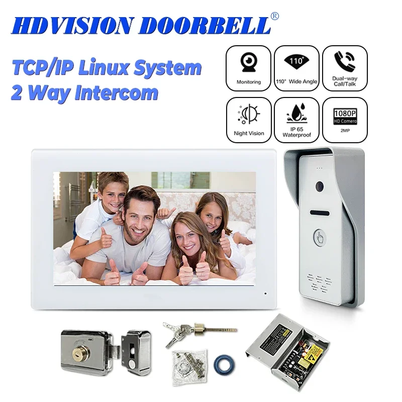 

Cheap Price Network RJ45 Doorbell 7 inch Full Touch Screen Video Citifono Intercom System based on Villa or Single House