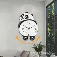Panda Wall Clock Internet Celebrant Creative Quartz Silent Modern Minimalist Home Living Room Calendar Punch-Free Wall Watch