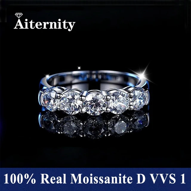 100% Pass Diamond tester Pen Moissanite Ring Matching Wedding Diamond Band for Women 925 Sterling Silver Female Single Tail Ring 3