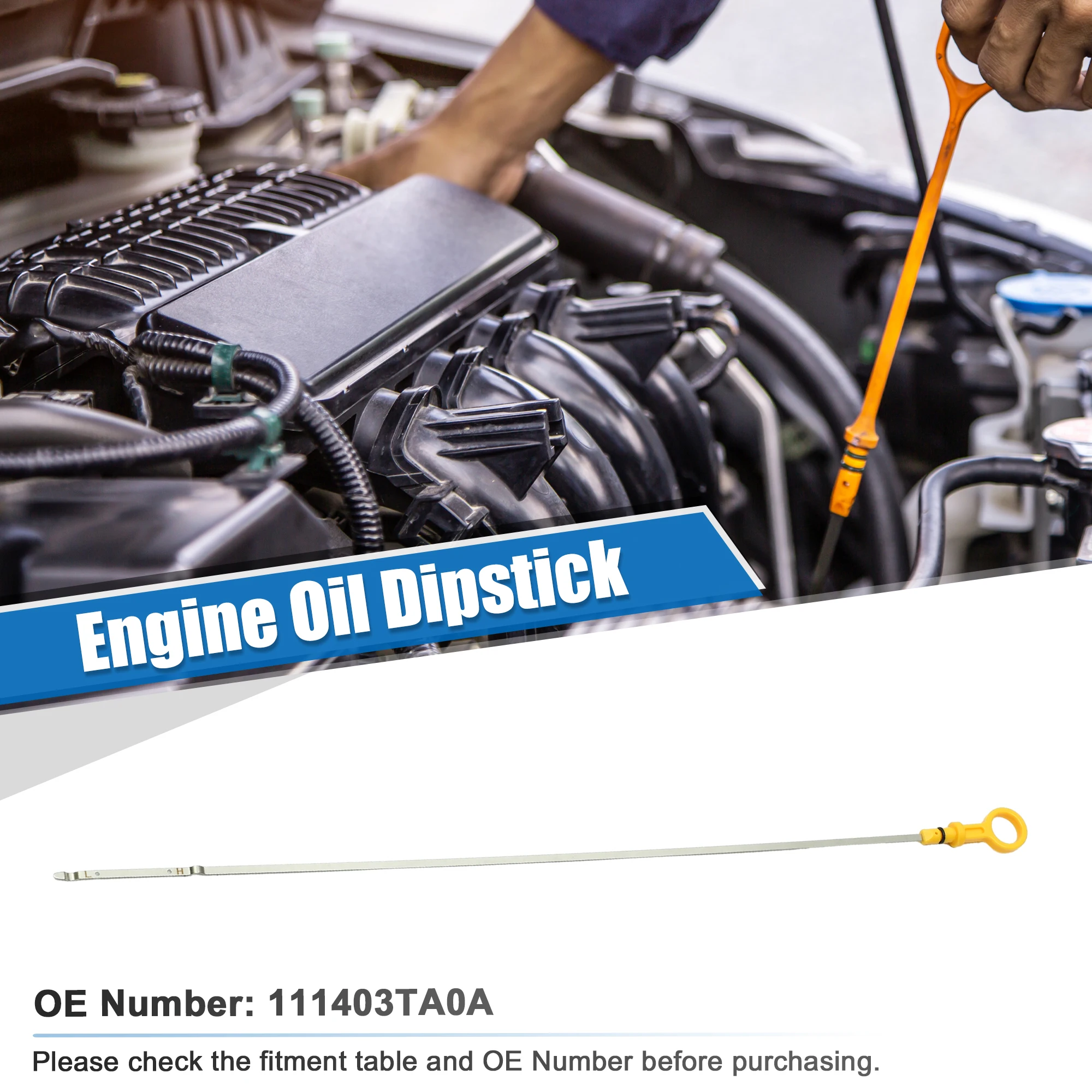 X Autohaux Engine Oil Dipstick Car Engine Oil Fluid Level Dipstick 111403TA0A for Nissan Rogue S, SL, SV 2.5L L4-Gas 2014-