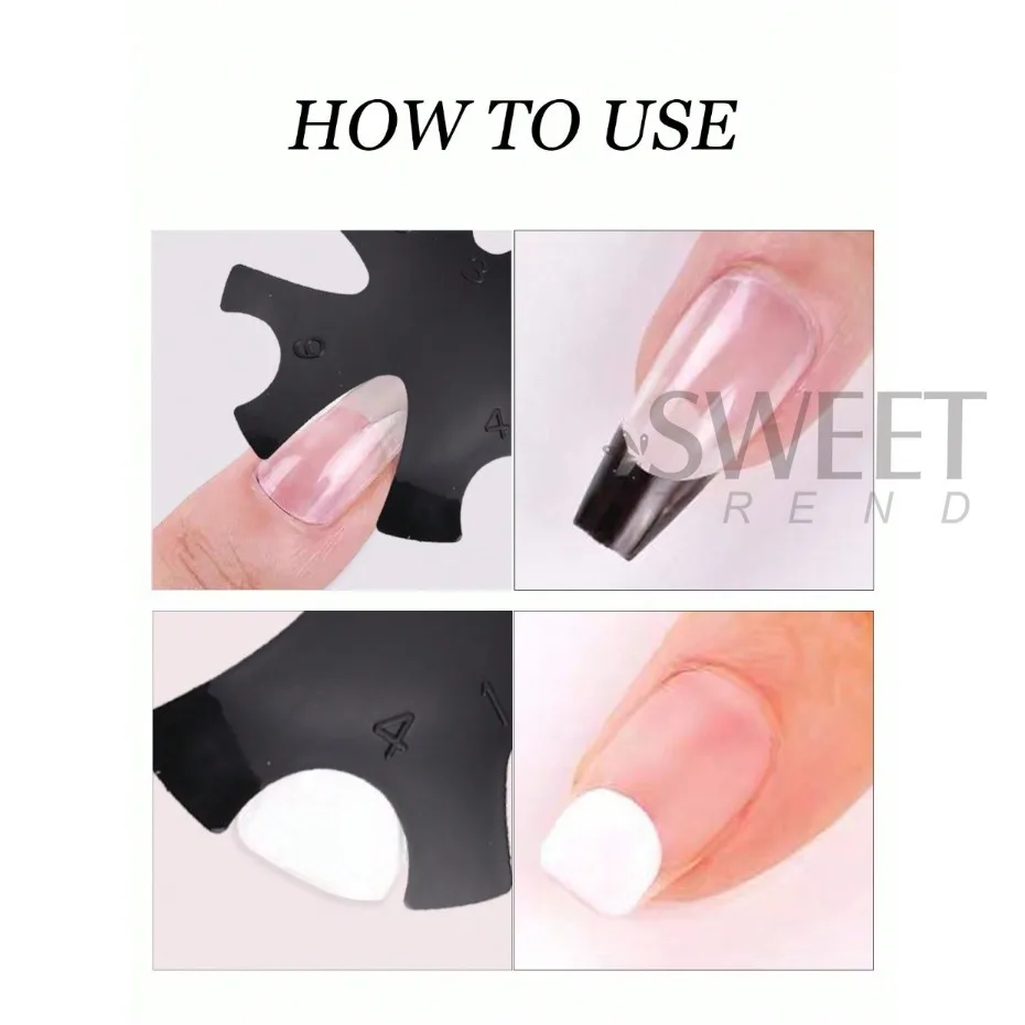 5pcs Plastic Manicure Edge Trimmer Templates French Wave Line Cutter New DIY Decorations Plate Module Manicure Gel Cutter Tools