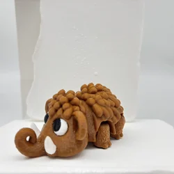 Mammoth Elephant 3D Printed Statue: Movable Fantasy Decoration (Brown)