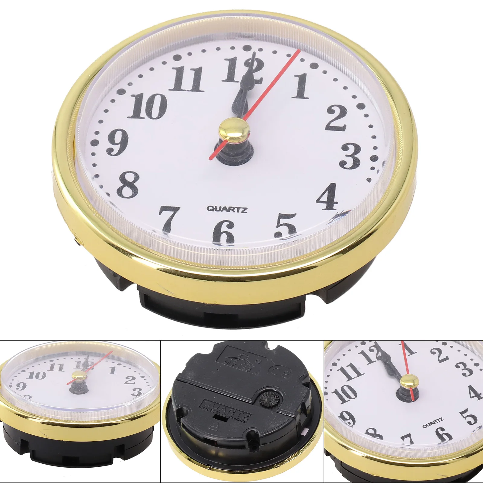 

1 Pc 65mm Quartz Clock Inserts Movement Replacement DIY Gold-Silvery Arabic Numbers Wall Decoration Furniture Decorations