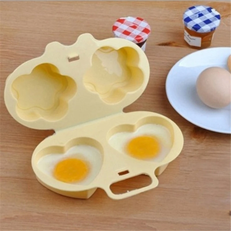 

Home Kitchen Microwave Oven Heart&Flowers Shape Egg Steamer Cooking Mold Egg Poacher Kitchen Gadgets Fried Egg Tool