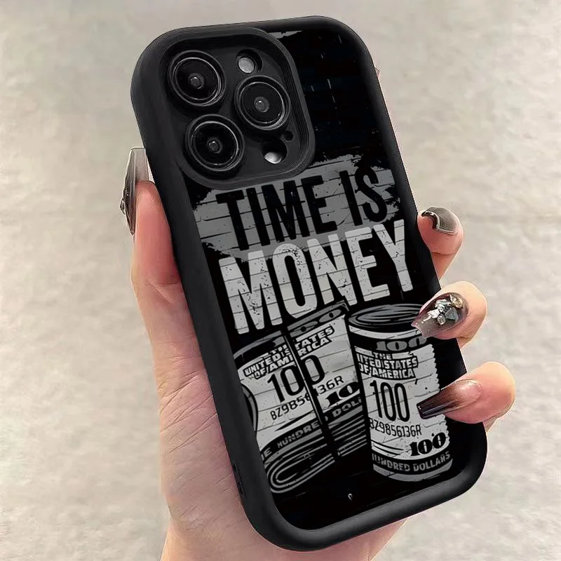 Luxury Time is Money Printed Soft Phone Case Cover