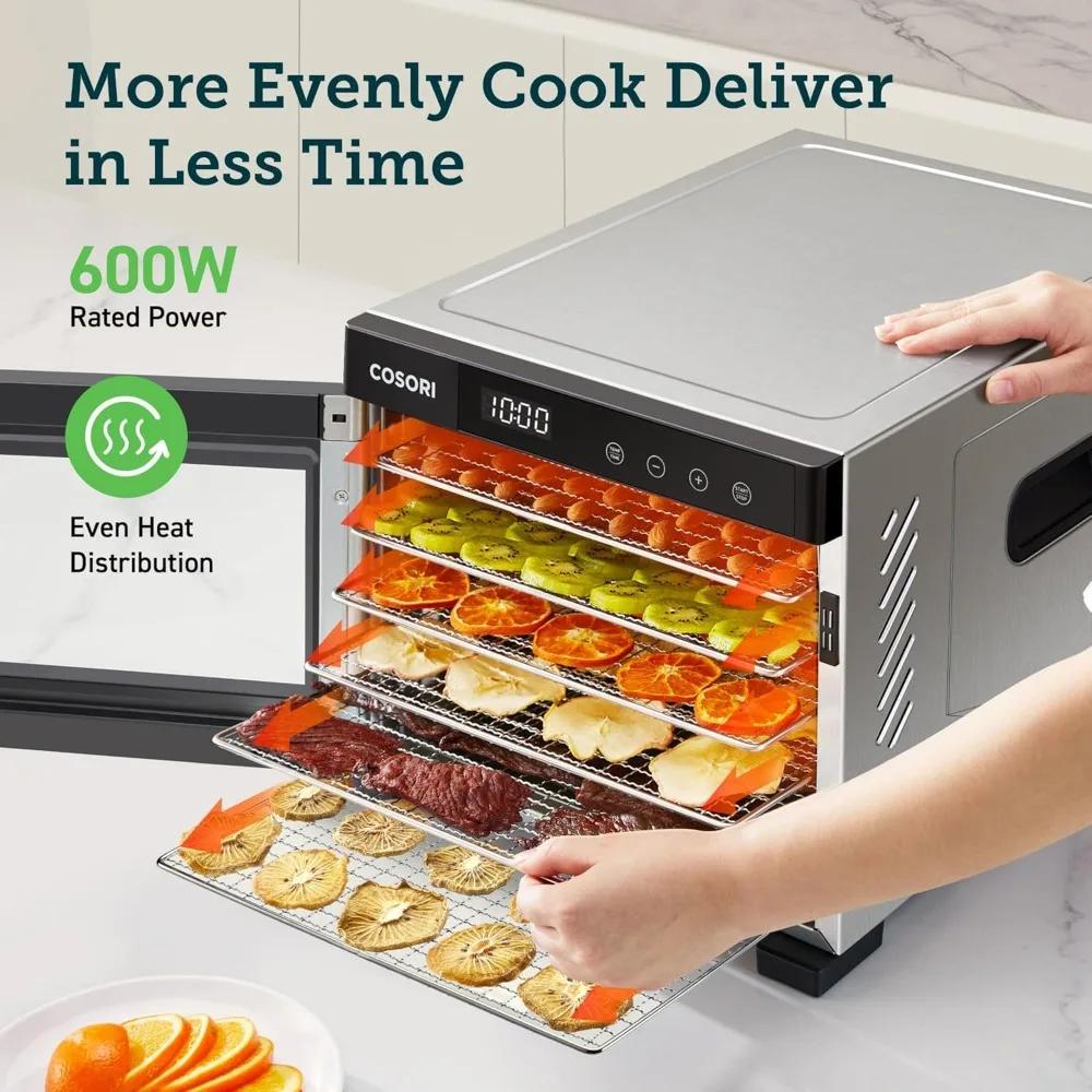 Food Dehydrator, Bigger Than 7 Trays With Large 6.5ft² Drying Space, 600W Power Saves More Time Than 480W 2
