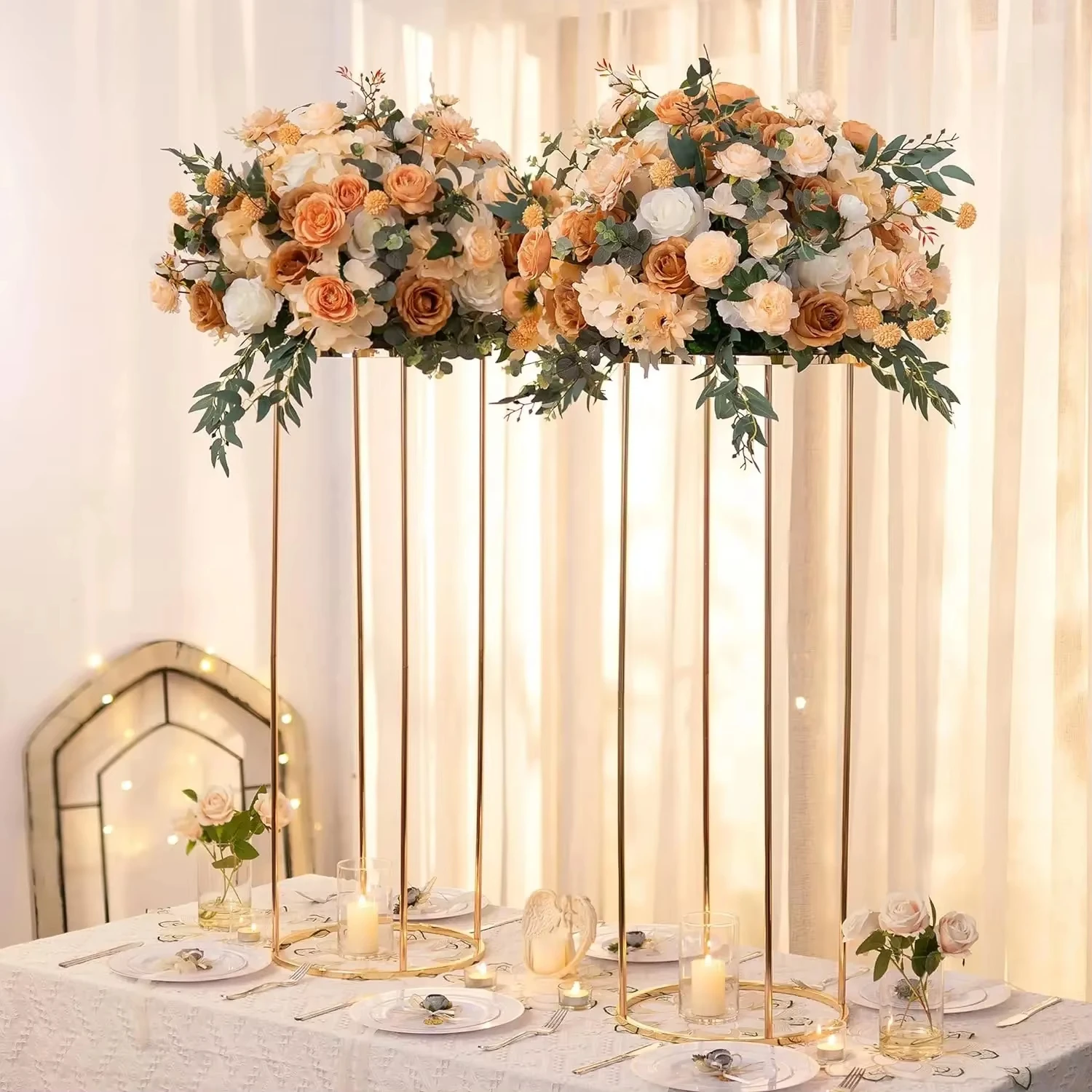 Metal Pillar Wedding Home Party Centerpiece Decoration Modern Geometric Flower Stand
