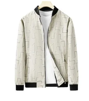 Casual Coat Men's 2023 New Loose Round Neck Plaid Jacket Baseball Jacket Men's Wear men jacket