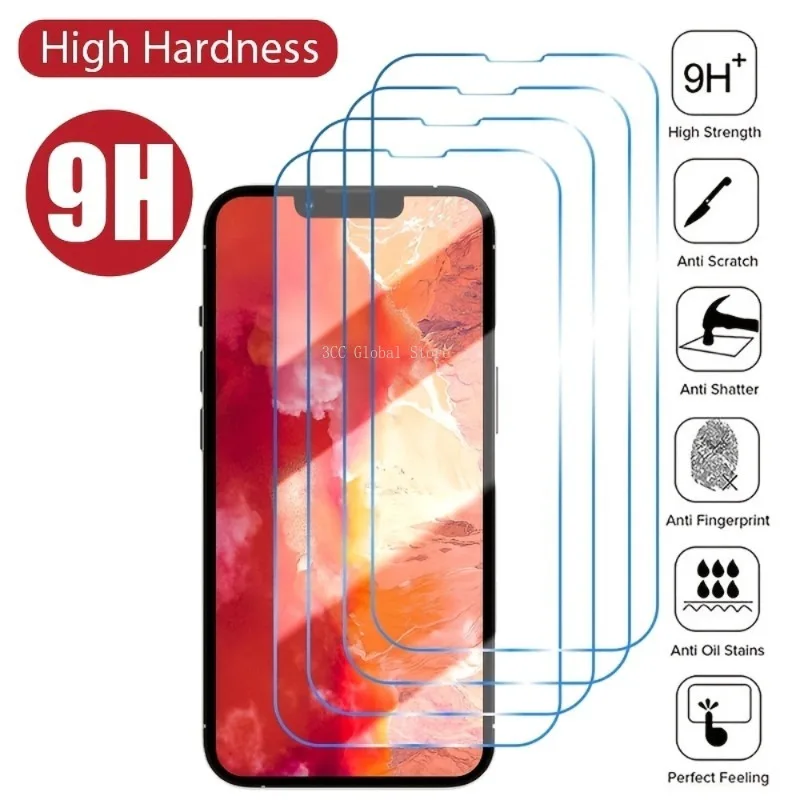 

4 шт., Защитное стекло для IPhone 14 Pro Max 13 12 Mini 11 Pro 15 Plus