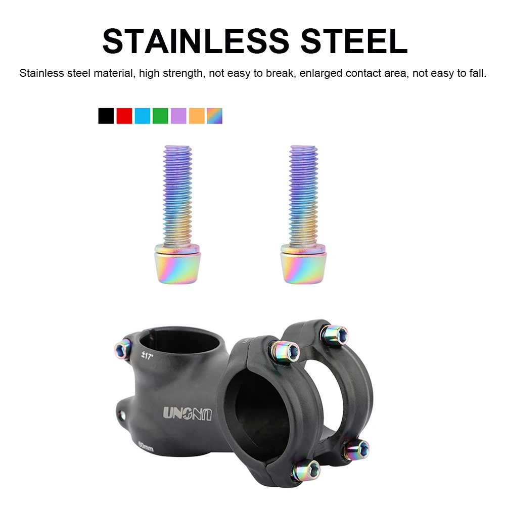 Bicycle Stem Bolts 6pcs/set M5*18mm MTB Stem Screws Colorful Stainless Steel Bike Stem Riser