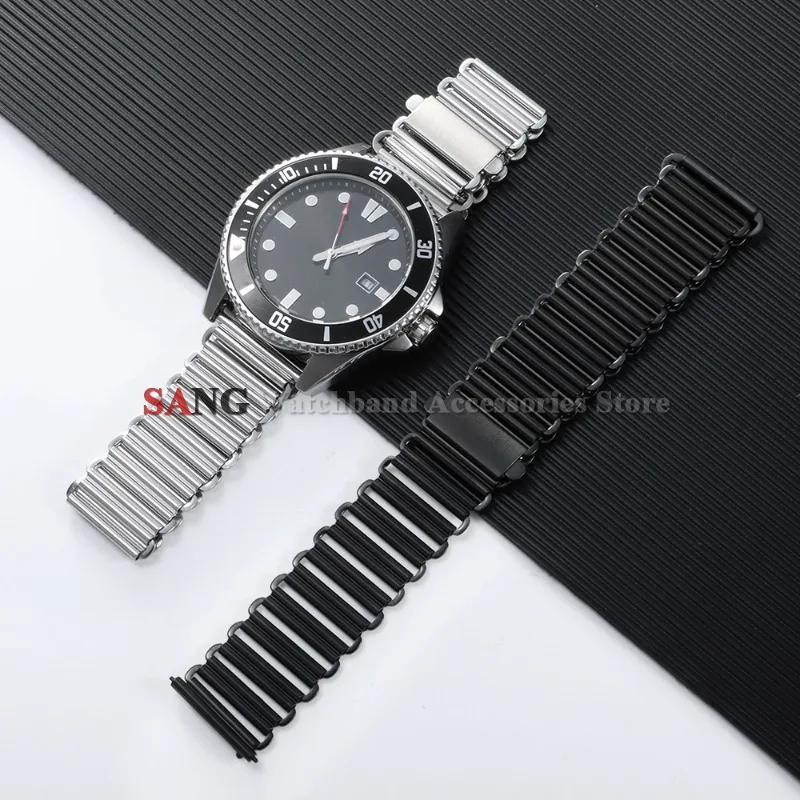 Vintage Stainless Steel Quick Release Watchband Bracelet - High Quality Universal Design