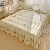 1PC Flower Bed Cover Ruffles Lace Bed Skirt Girls Bedsheets Skirt Sheets Soft Polyester Mattress Covers (Pillowcase Need Order) 1