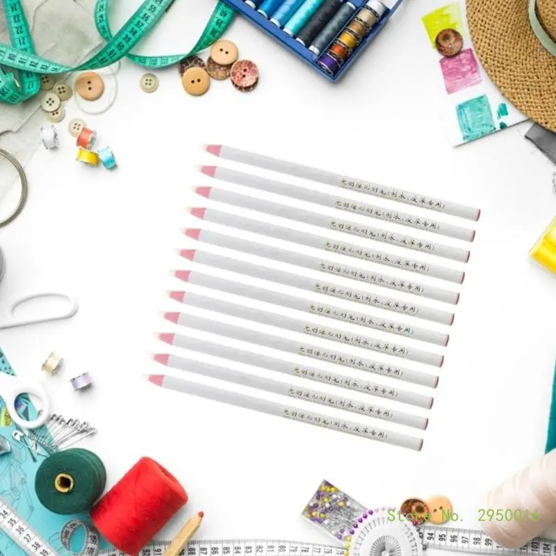 가죽 의류용 재봉 원단 연필, 재봉 마크 펜슬, 절단 없음, 재봉 마킹 트레이싱, 12 개