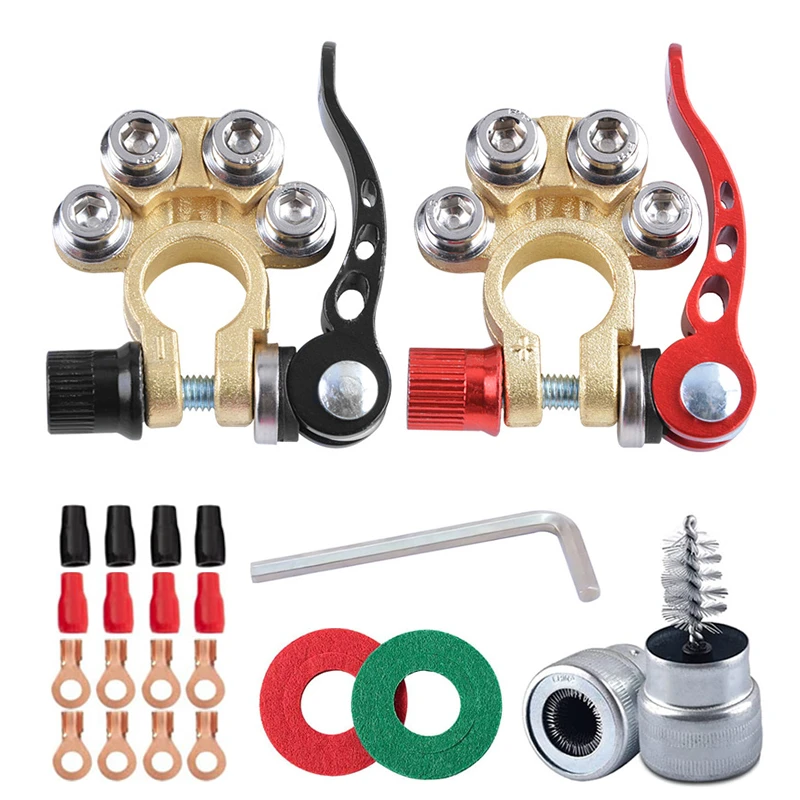 1 Pair Quick Release Disconnect Car Battery Terminals Connector Battery