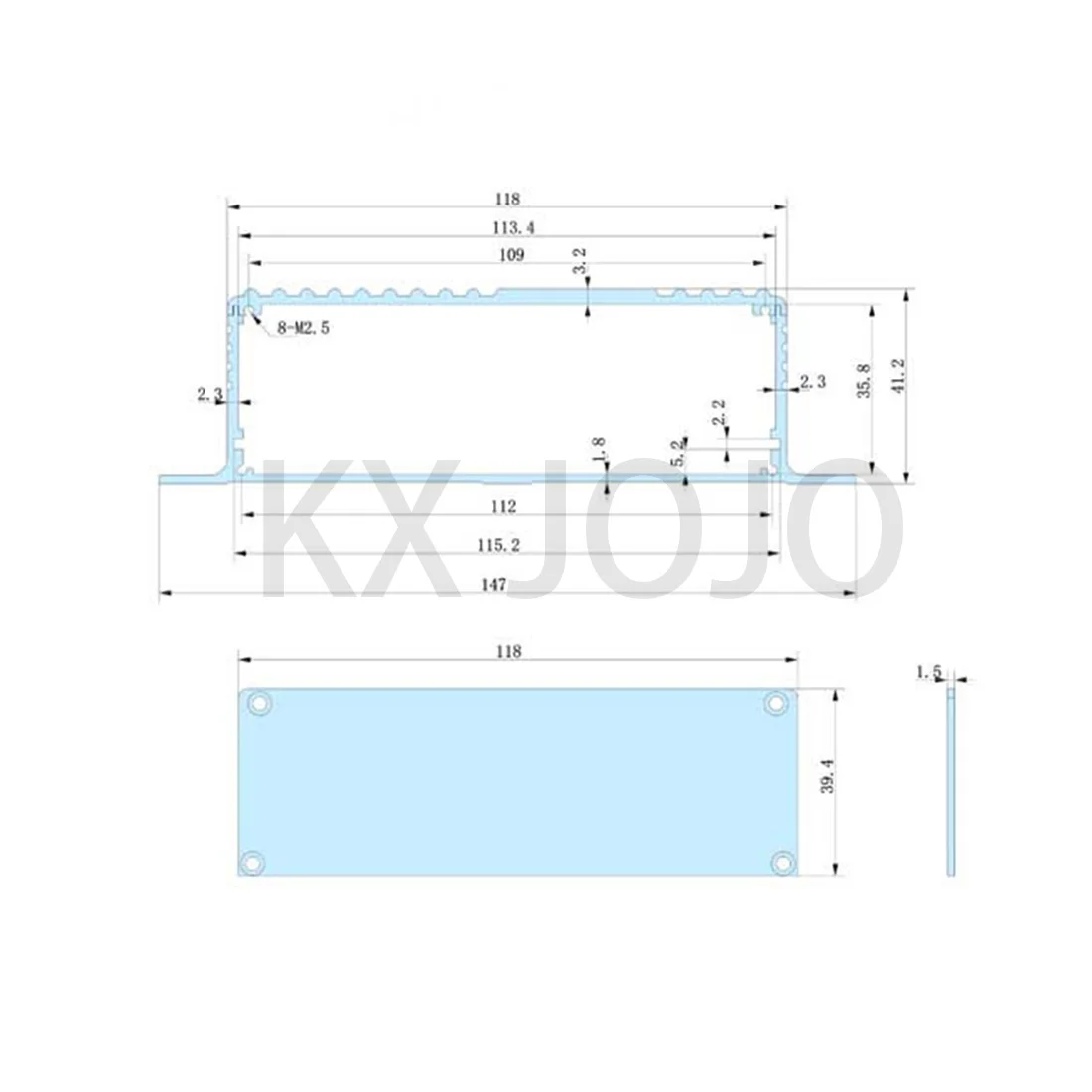 Aluminum Enclosure 147*41*100/150/155mm Split Box Waterproof Type Case Electronic Box DIY Power Housing Instrument Silver/Black electronic enclosure case electrical box