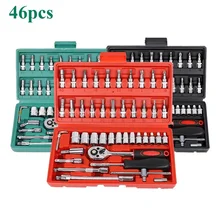 

Car Repair Tool 1/4-Inch Socket Set Car Repair Tool Ratchet Torque Wrench Combo Tools Kit Auto Repairing Tool Set 46Pcs Set