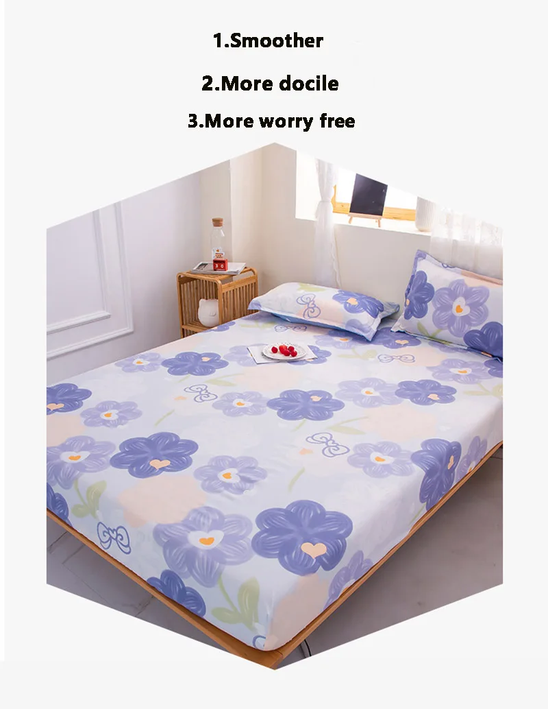 Description Picture 5 of itemDouble Bed Set Single Linen Love Sheets Free Shipping with Pillow Mattress Cover Simple Leisure Sheet with Elastic Couple