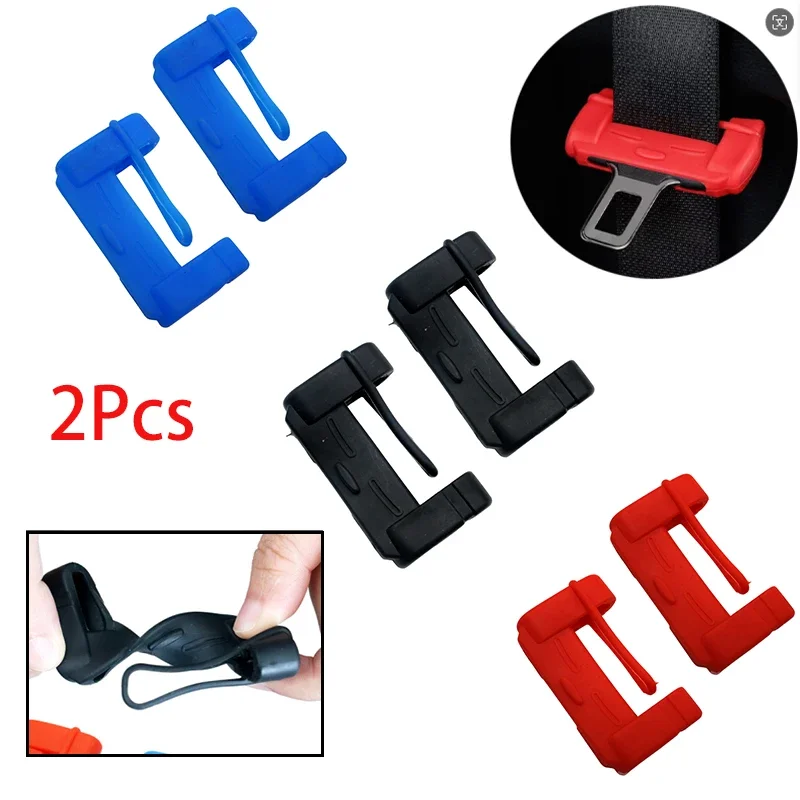 Car Seat Belt Buckle Clip Protector 2PCS Universal Car Seat Belt Buckle Clip Protector Anti-Scratch Cover Safety Accessories Seat Belt Silicone Interior Button Case