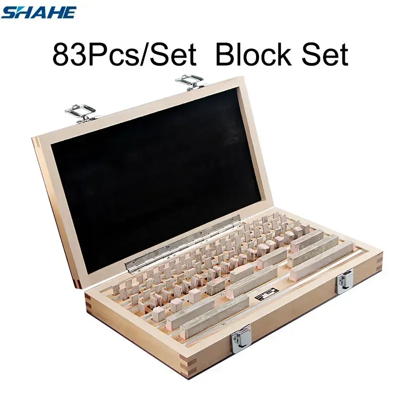 SHAHE Block Gauge 83Pcs Set 1 Grade 0 Grade Caliper Block Gauge Inspection Block Gauge Measurement Instruments