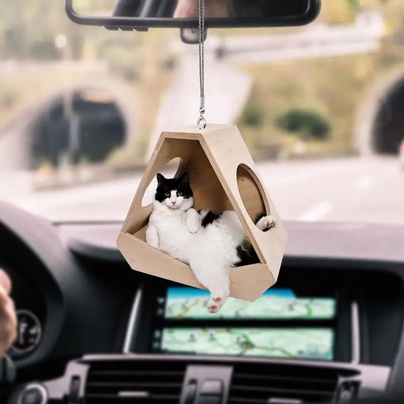 

Cat Car Hanging Accessories Cute Cat Pendant With Balloons Pet Decoration Interior For Car Mirrors Car interior Animal Pendant